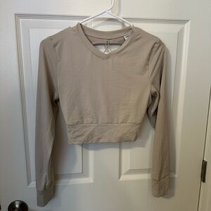 Gymshark Taupe Long Sleeve Crop Top